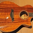 Taylor K24-CE, 2007. This is made of KOA. It looks astounding. It sounds quite good too.